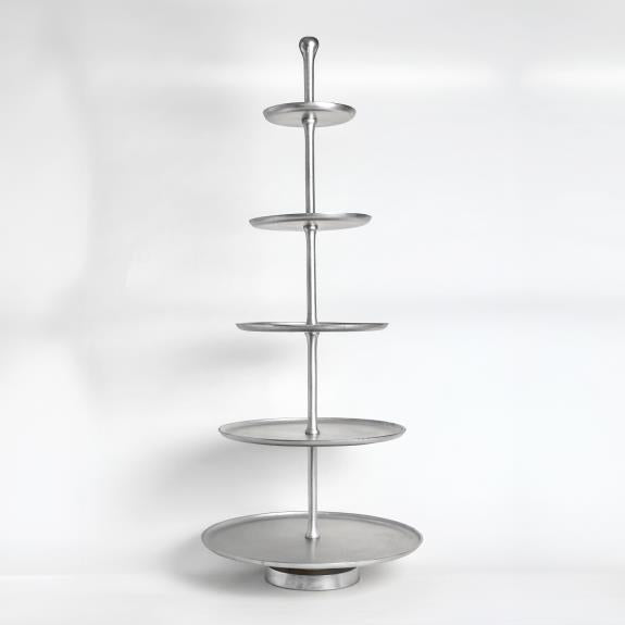 Silver Textured 5-Tier Stand