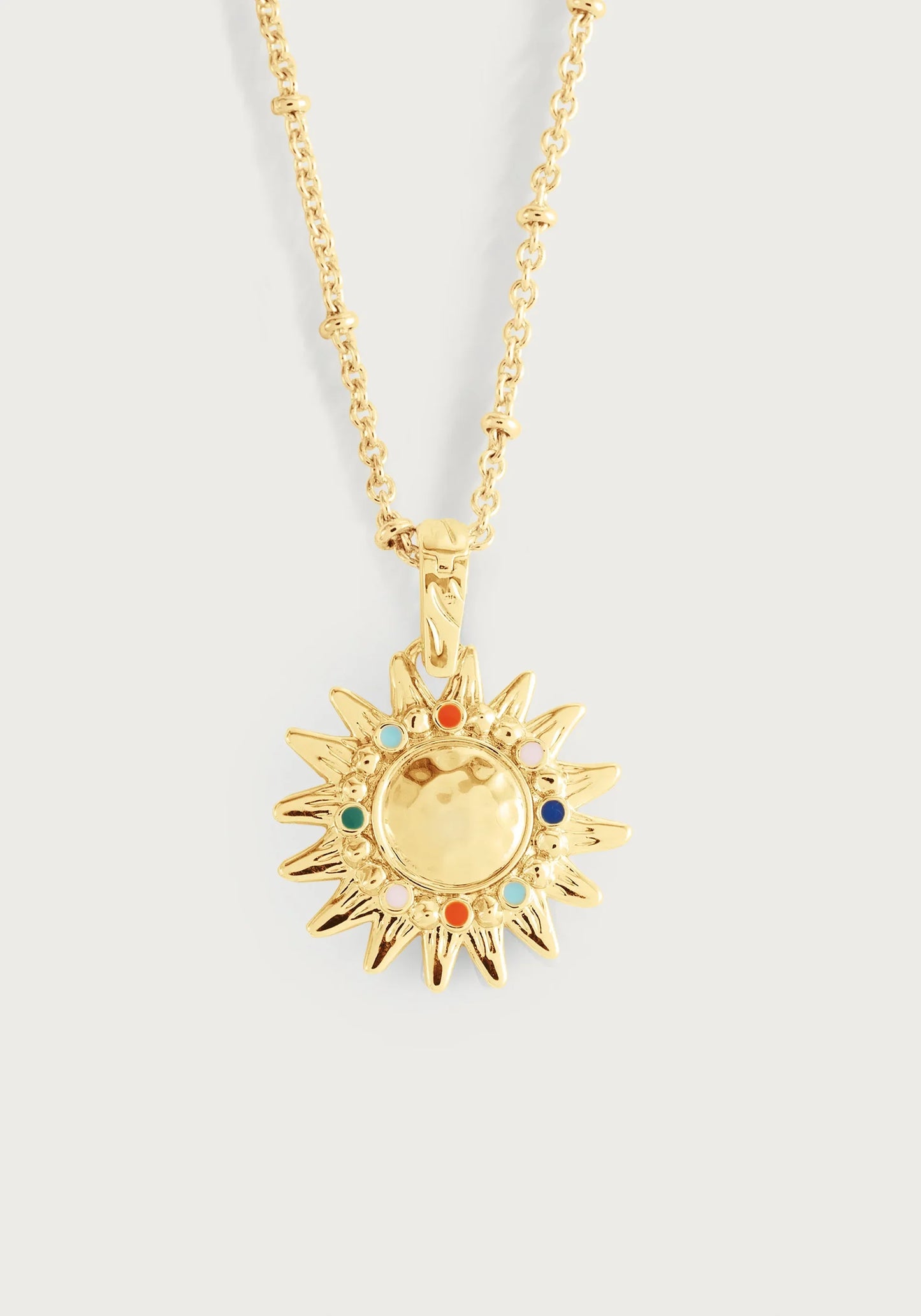 Milos Soleil Charm + Molten Bead Chain Necklace