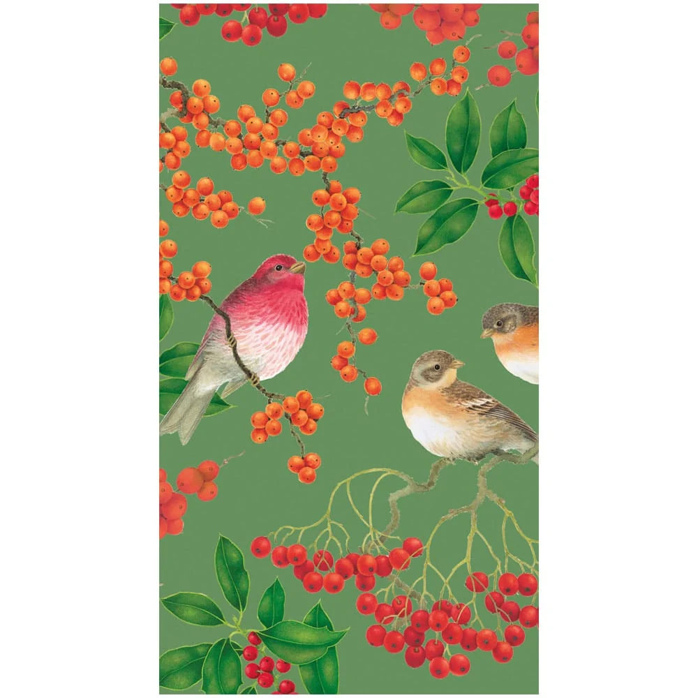 Birds And Berries Green Napkins