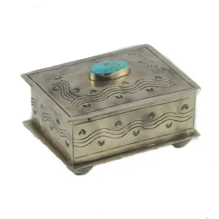 Small Stamped Box w/ Turquoise