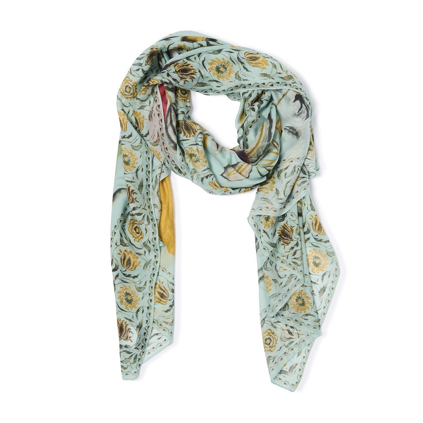 Joy Print Aqua Scarf