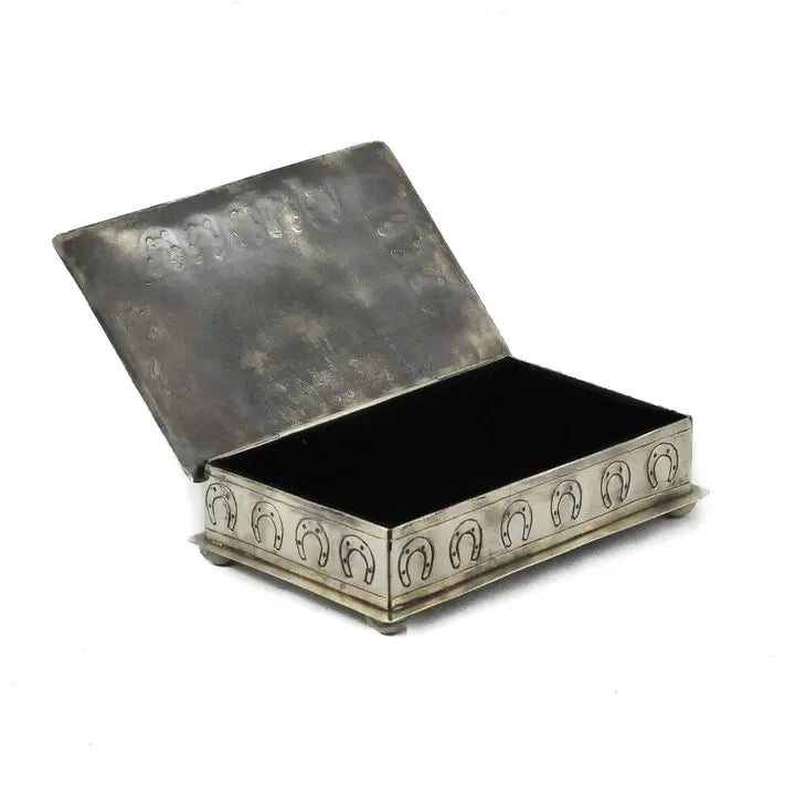 Stamped Horseshoe Box w/ Turquoise