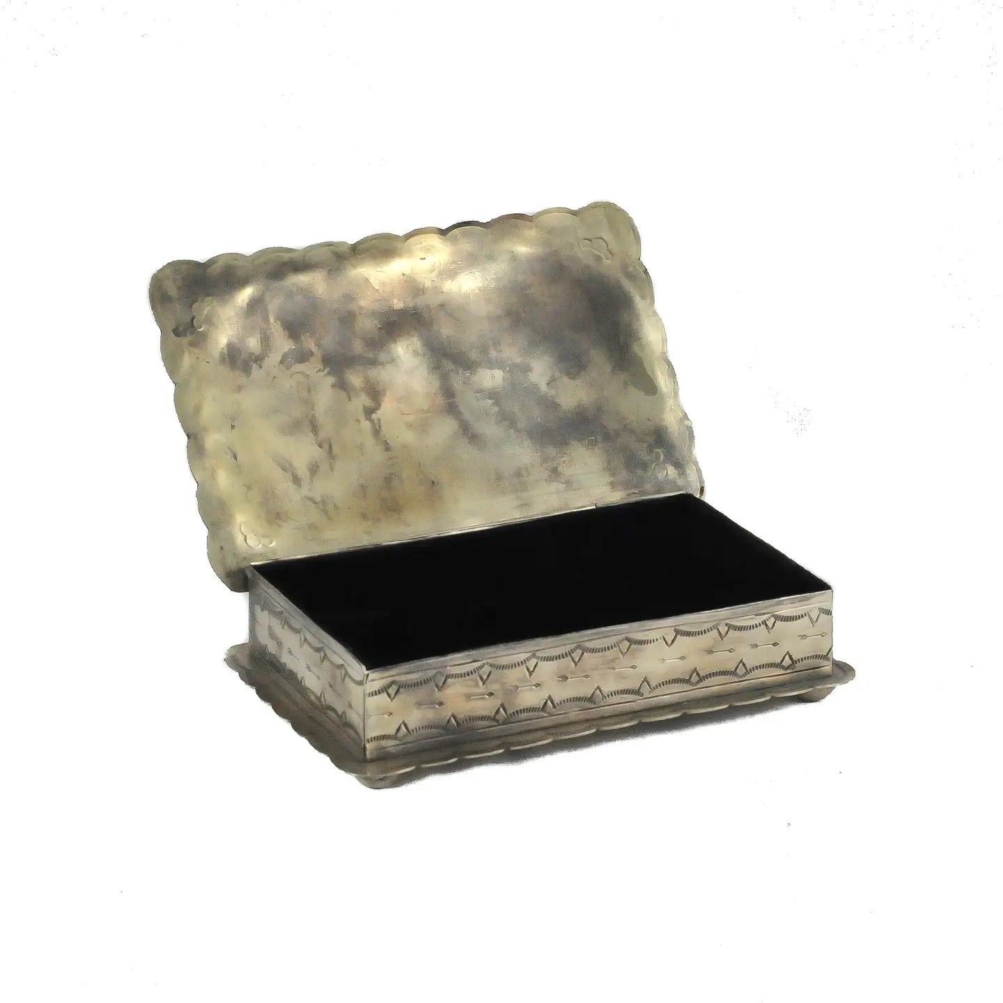 Stamped Rectangular Concho Box with Turquoise