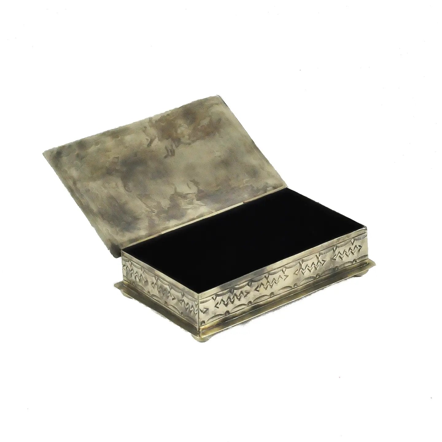 Stamped Rectangular Box w/ Turquoise