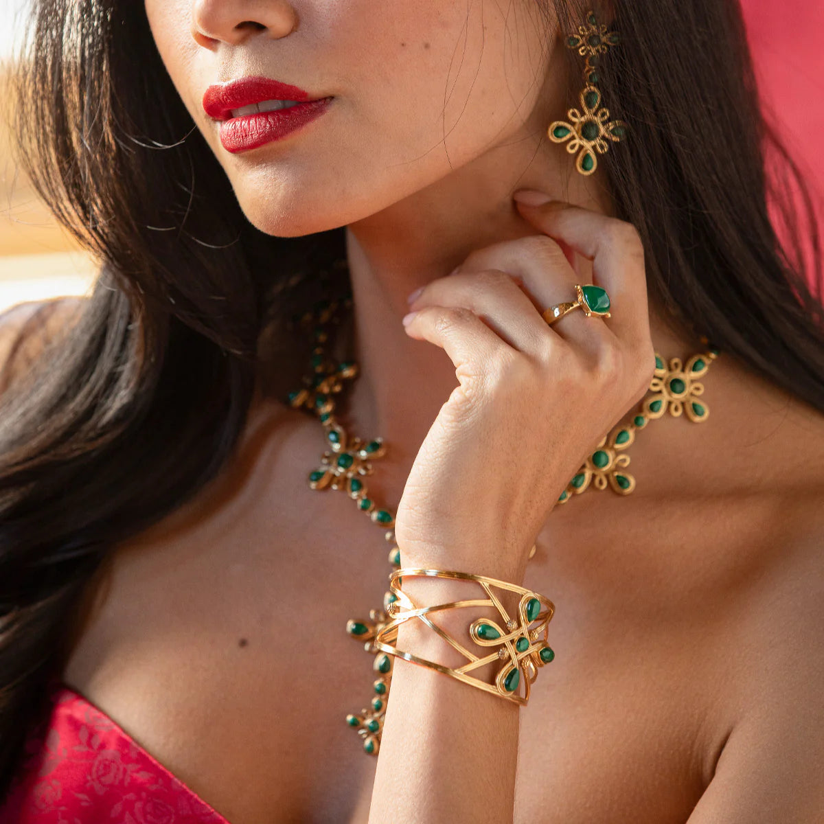 Monique Gem Cuff - Malachite