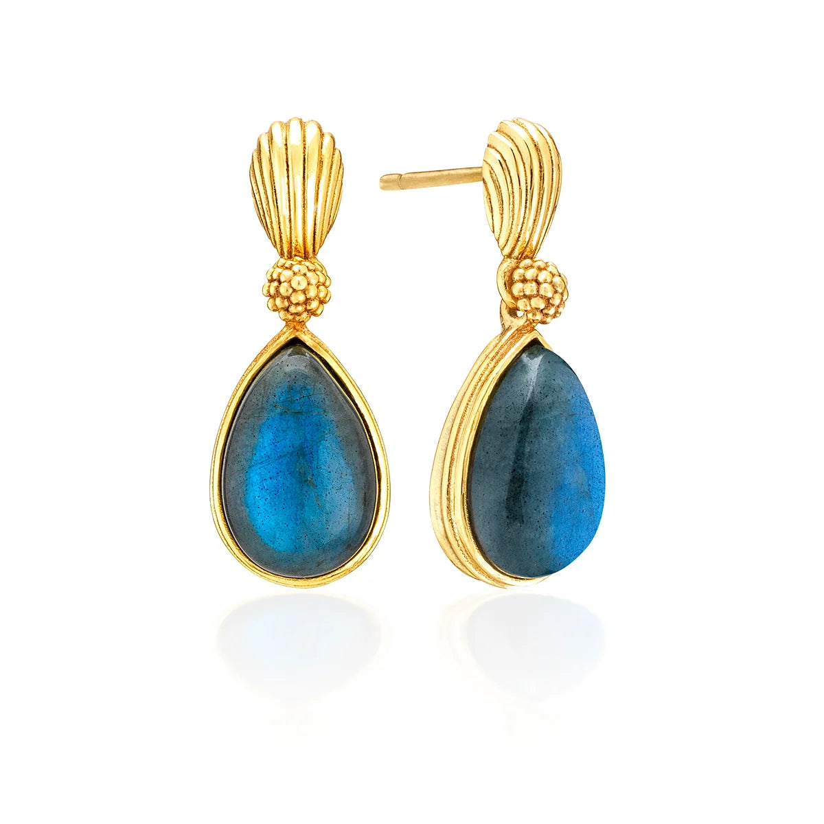 Gem Post Earrings - Blue Labradorite