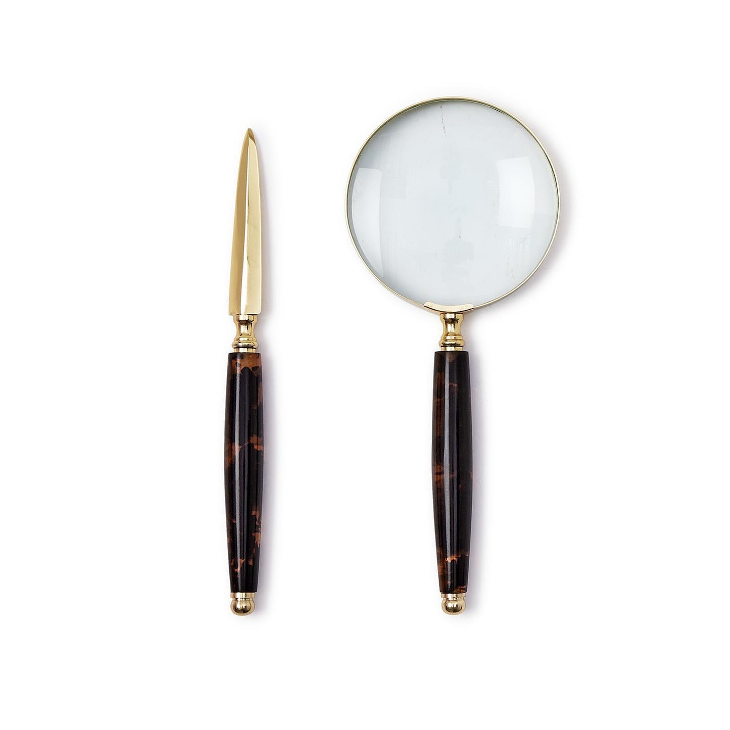 Tortoise Swirl Magnifier & Letter Opener Set