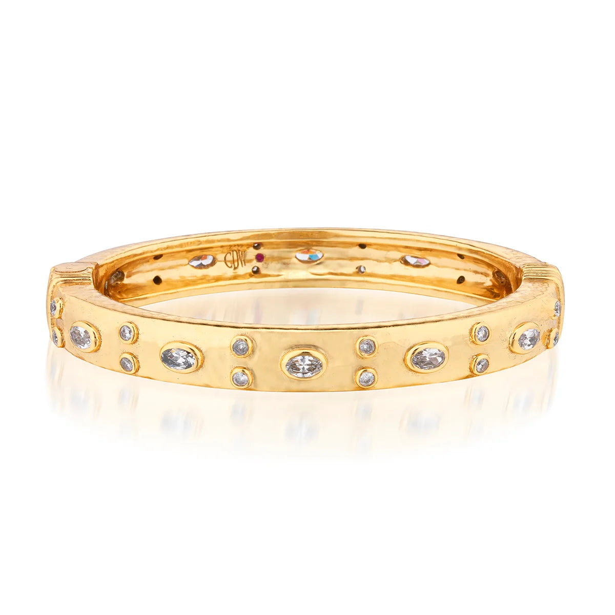 Maharani Hinged Bangle - Clear Cubic Zirconia