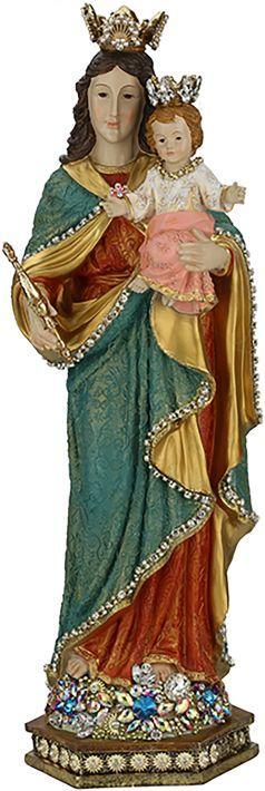 Jeweled Madonna and Child, Large 24"