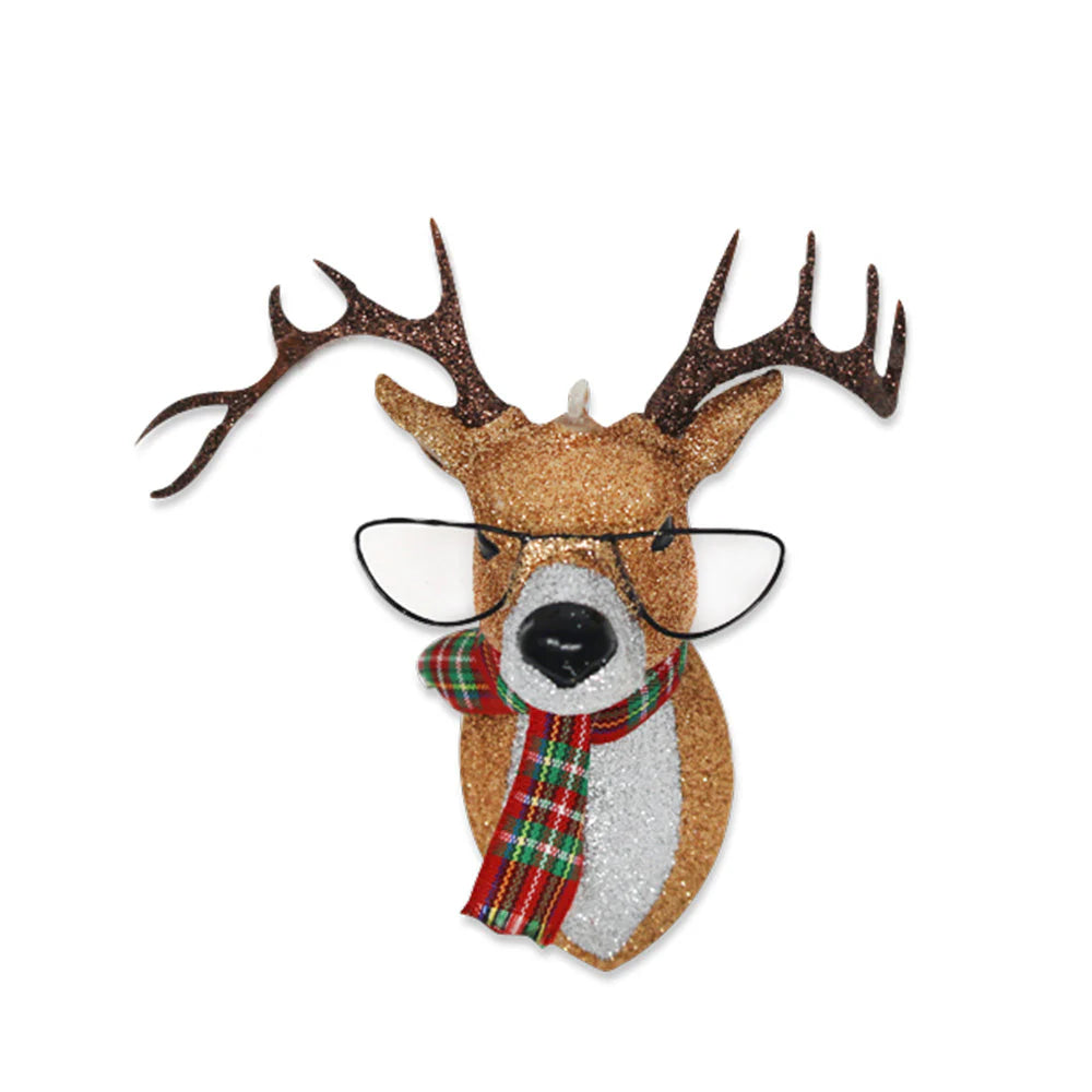 Glittered Reindeer With Glasses