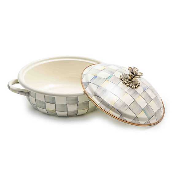 Sterling Check Enamel Casserbole - Medium