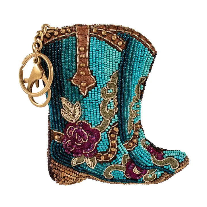Kickin' Around Beaded Cowboy Boots Coin Purse/Key Fob