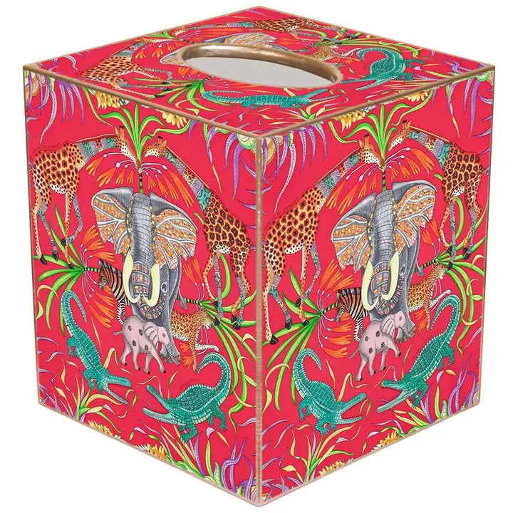 Pink Jungle Tissue Box Cover