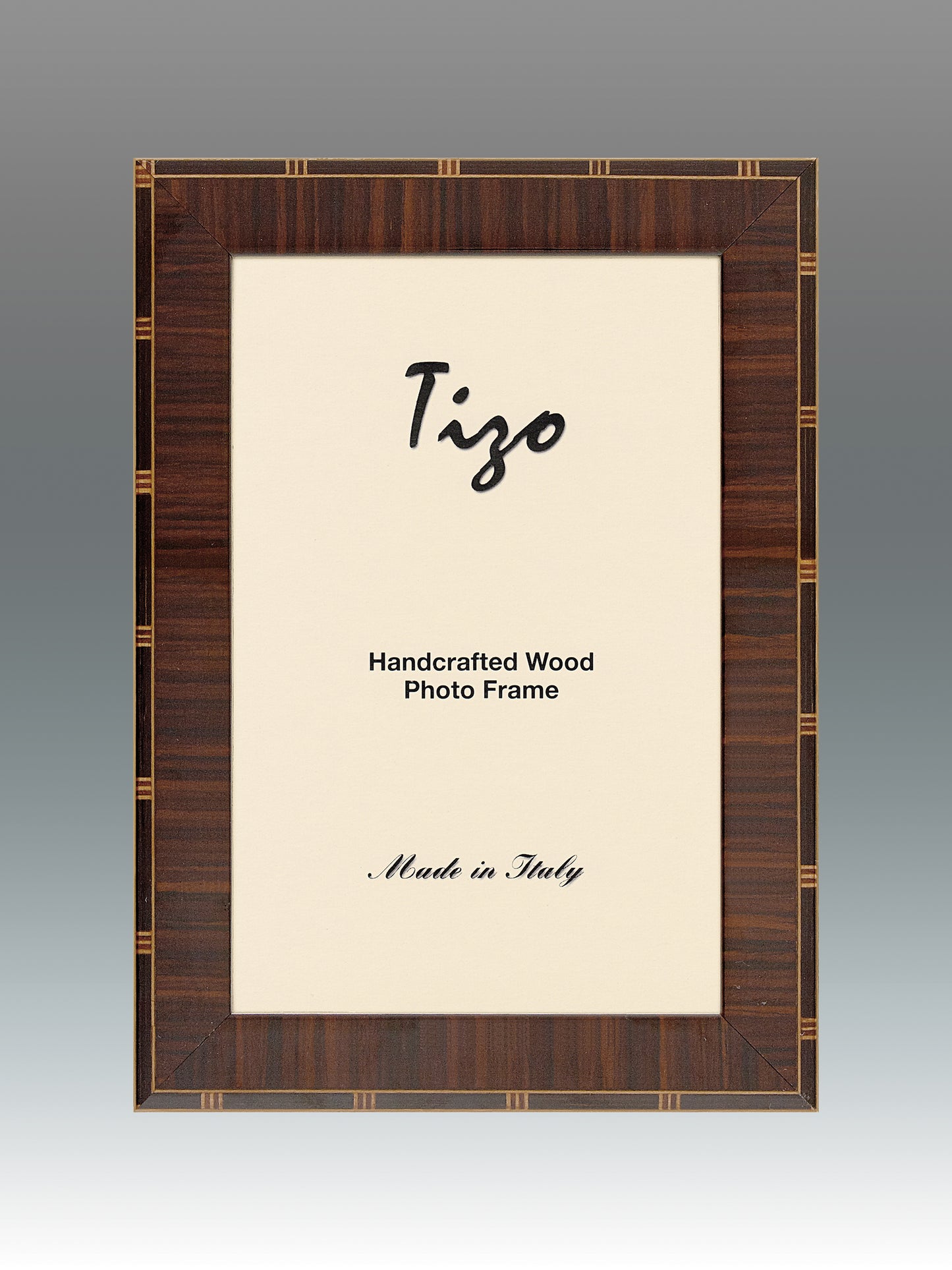 Dark Brown Inlaid Border Italian Wood Frame