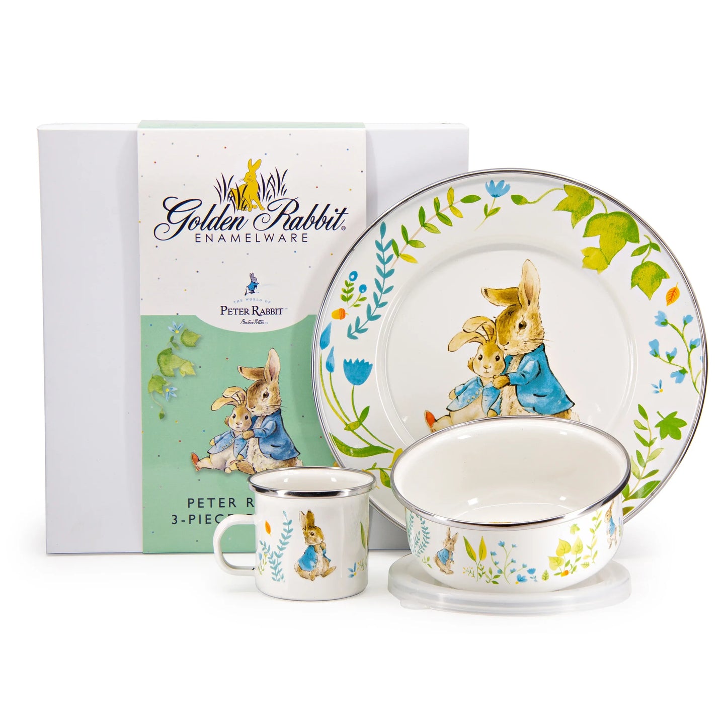 Golden Rabbit Enamel Dish