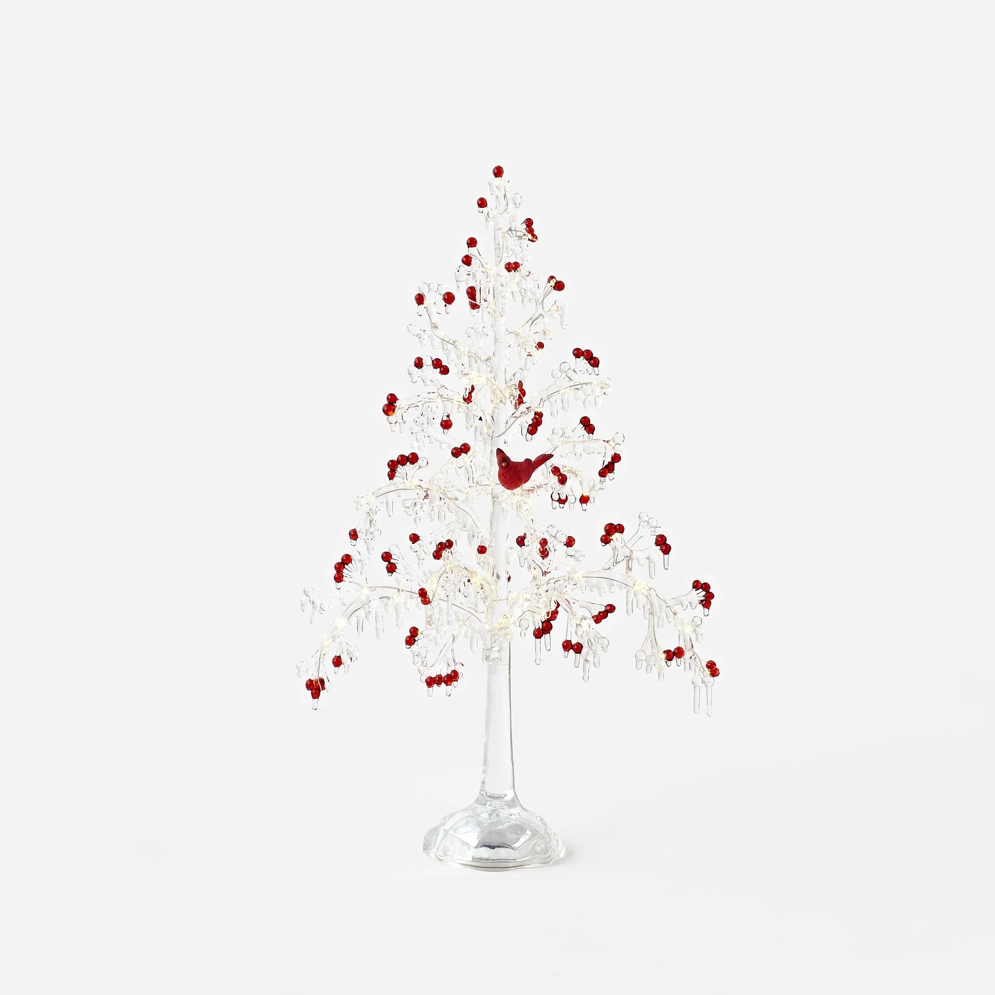 Lighted Berry Tree with Cardinal