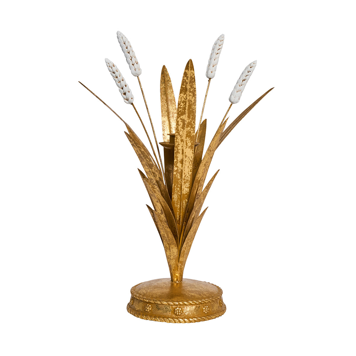 Forest Walk Wheat Candlestick - Gold