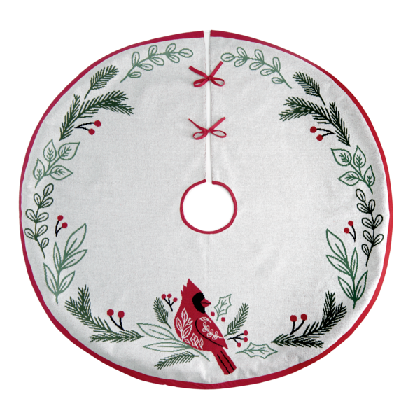 Cardinal Knit Tree Skirt