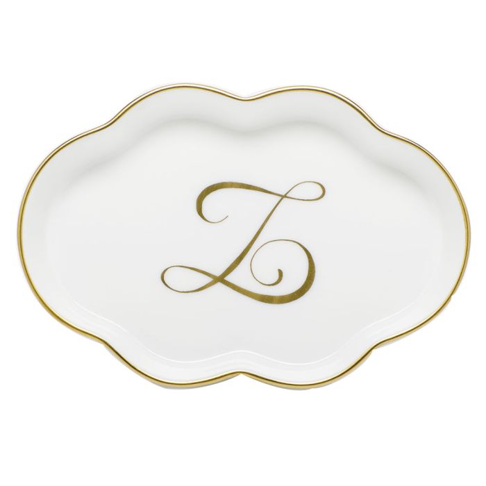 Scalloped Tray with Monogram