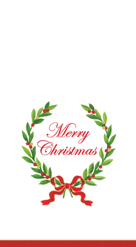 Merry Christmas Laurel Wreath Guest Napkins