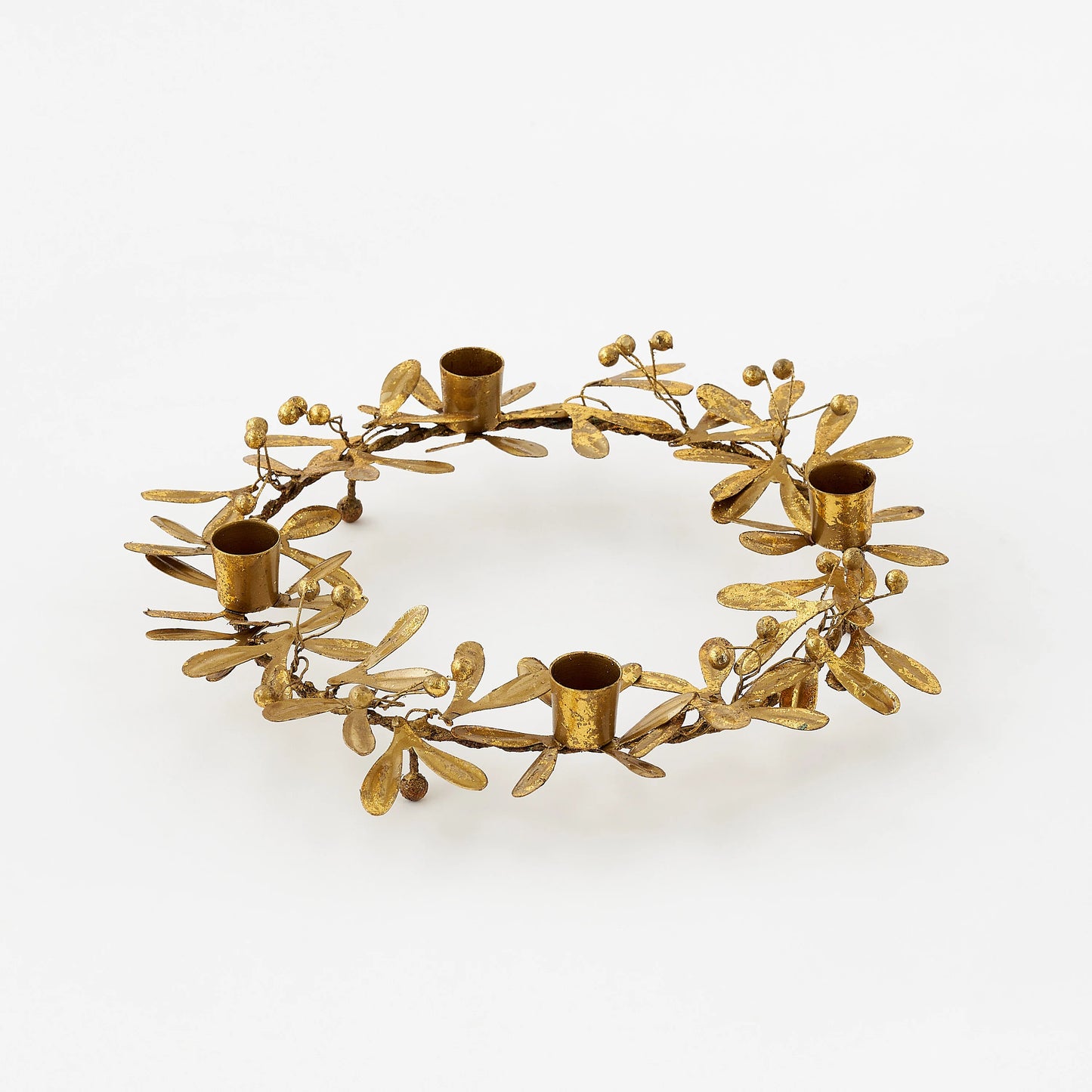 Mistletoe Wreath Taper Candle Holder