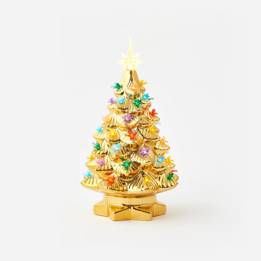 Gold Tree with Bird Lights