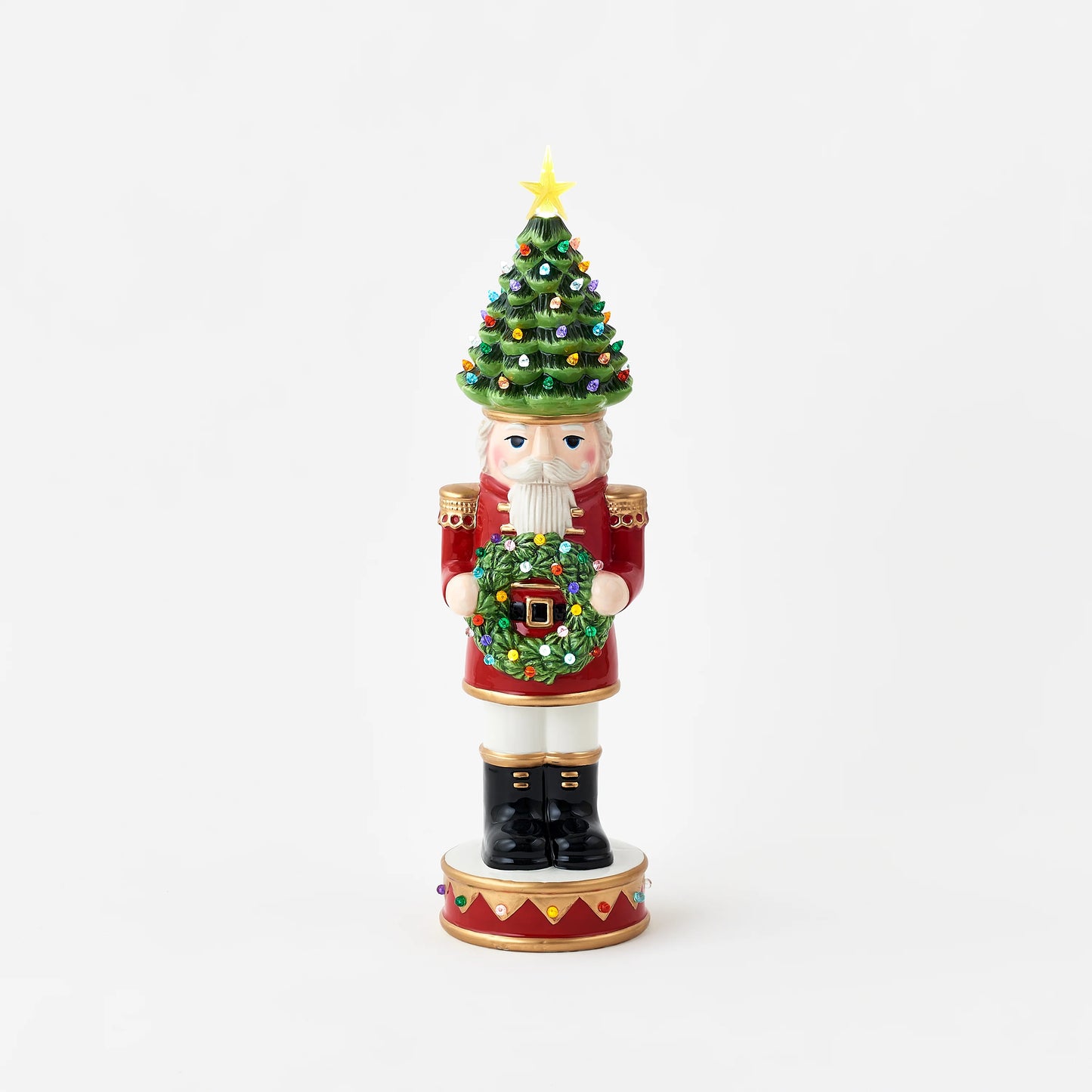 Lit Nutcracker with Tree Hat