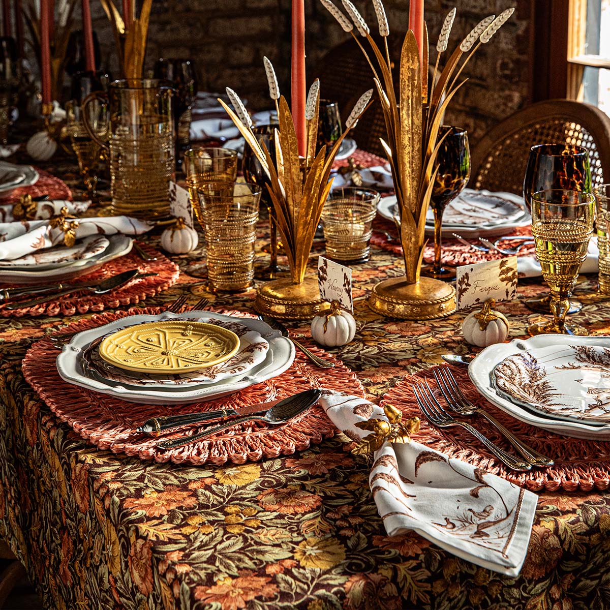 Willa 60x120 Tablecloth - Amber