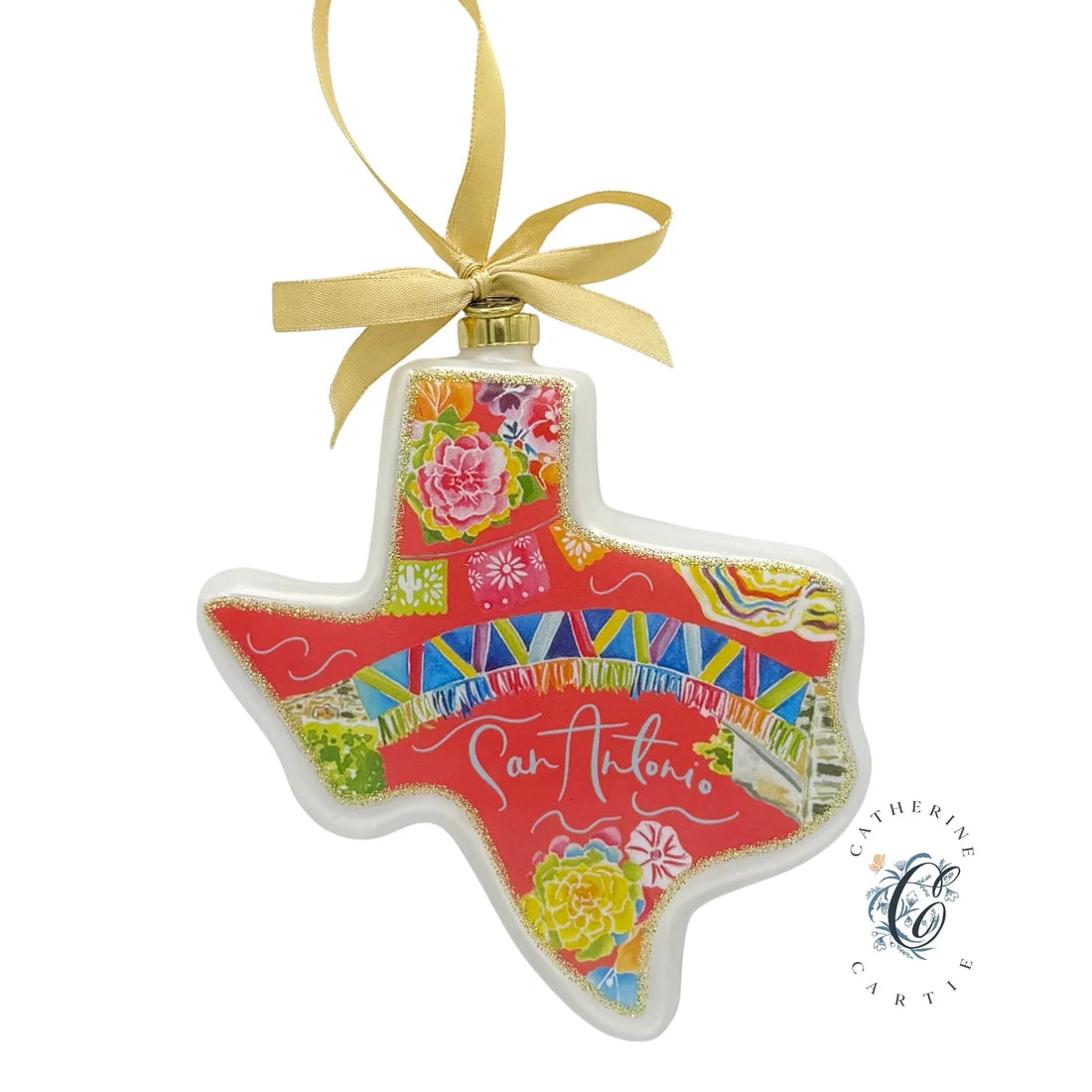 2026 Blown Glass Texas Christmas Ornament