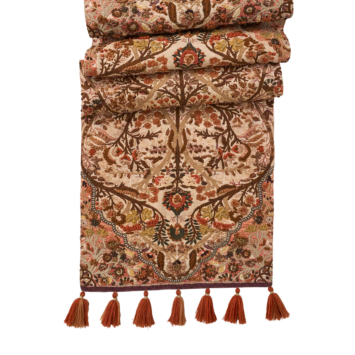 Willa Embroidered 18x90 Table Runner - Amber