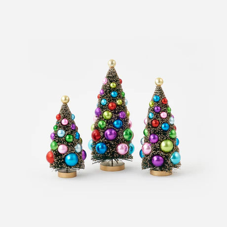 Gold Sisal Tree with Balls - Set of 3