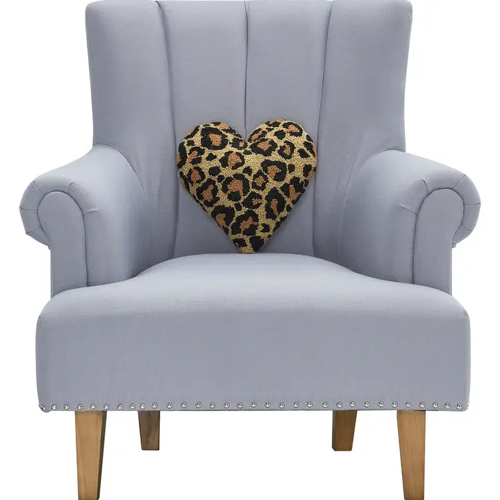 Shaped Leopard Heart Hook Pillow