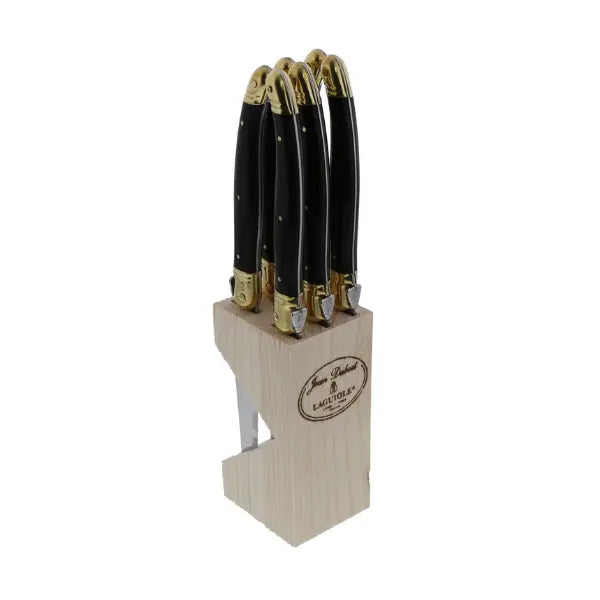 Laguiole 6 Steak Knives in Wooden Block