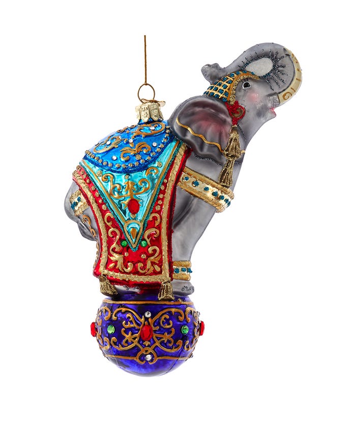 Bellissimo Glass Elephant Ornament