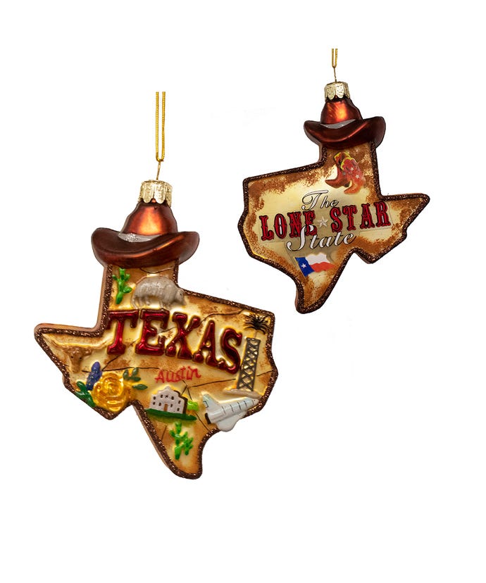 Texas Glass Ornament
