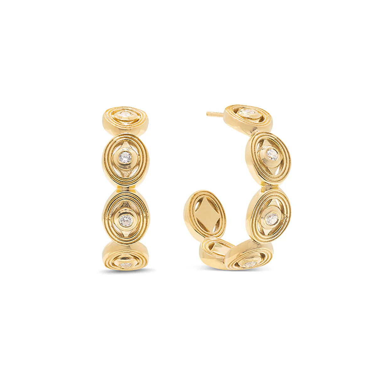 Monique Hoop Earrings - Clear Cubic Zirconia