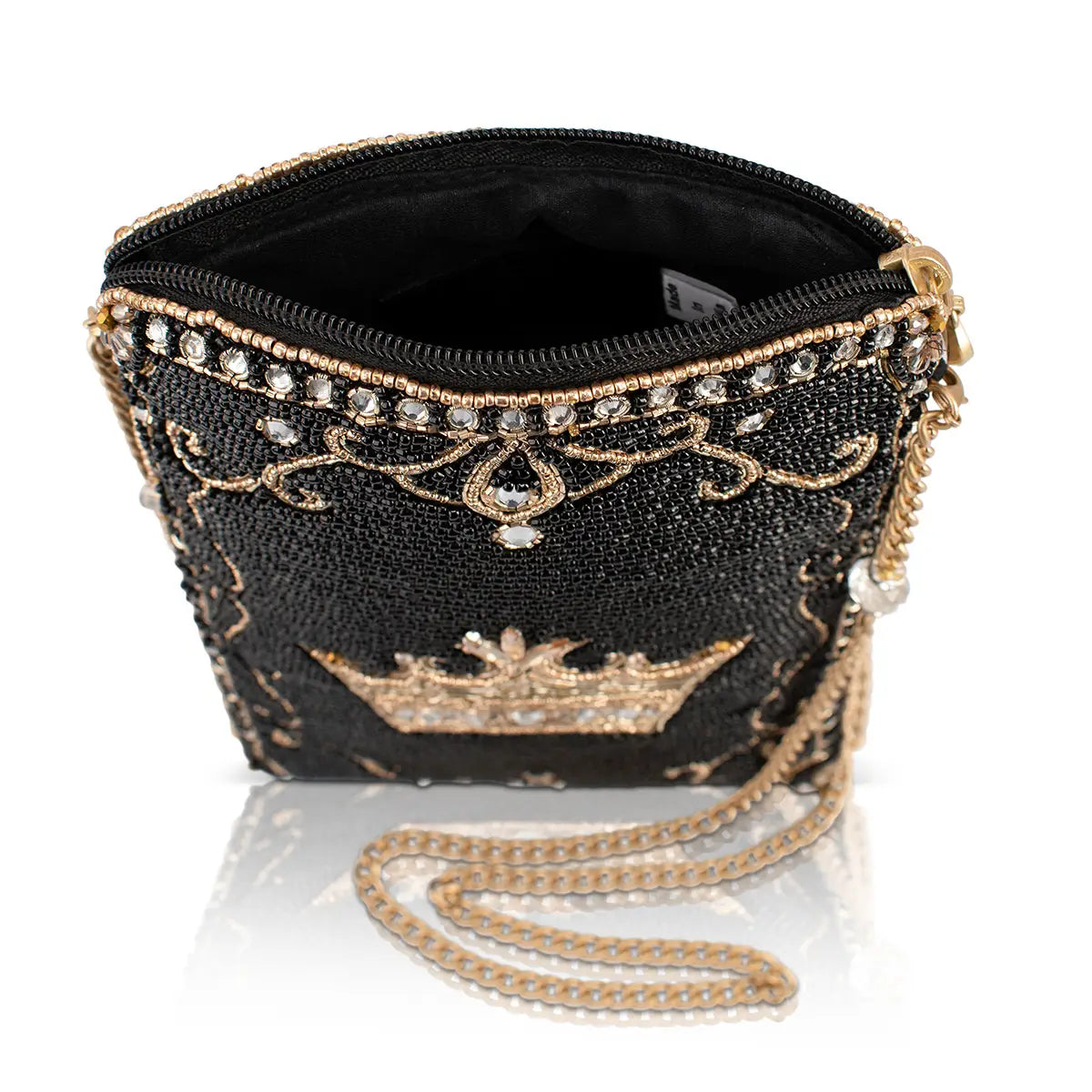 Royalty Gold Crown Mini Crossbody Handbag