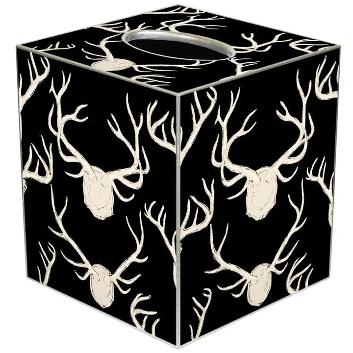 Black Deer Antler Tissue Box Cover