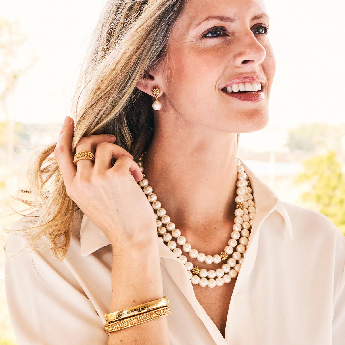 Berry Drop Stud Earrings - Pearl