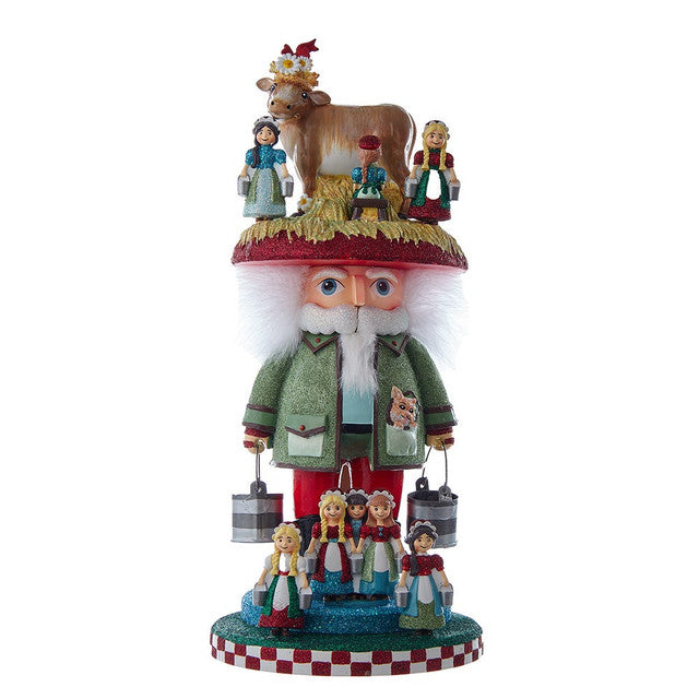 8 Maids A Milking Nutcracker 16.5"