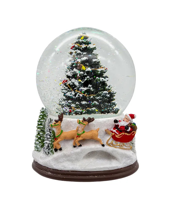 Santa With Christmas Tree Water Globe