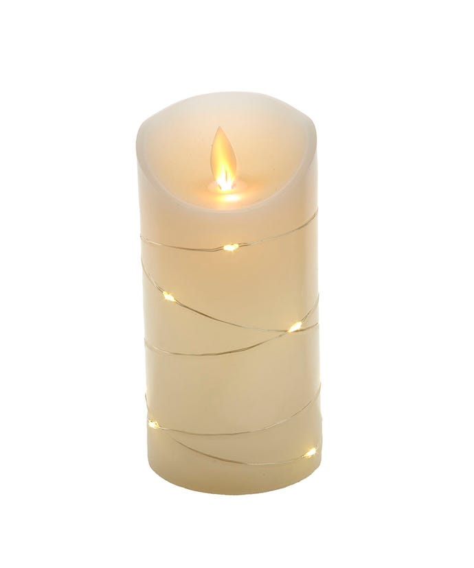Flicker White Candle 6"