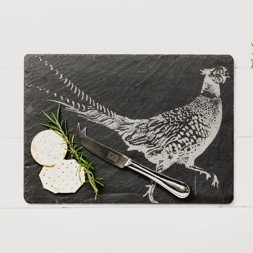 Pheasant Slate Cheese Board and Knife Set