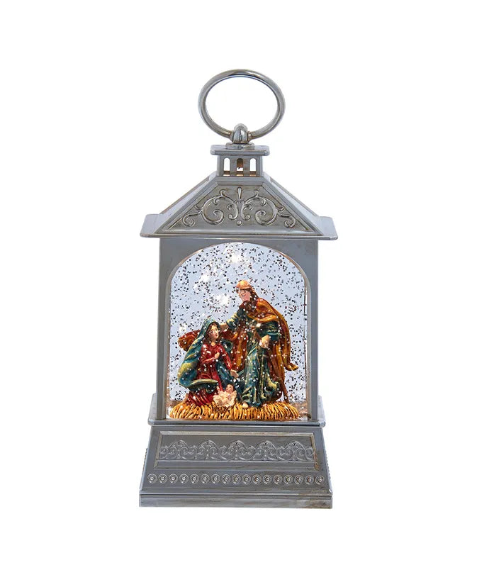8.37" Battery Operated USB LED Lighted Nativity Scene Water Lantern