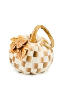 Mocha Check Twisted Stem Pumpkin