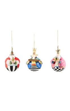 Nativity Jolly Wisemen Ball Ornaments, Set of 3