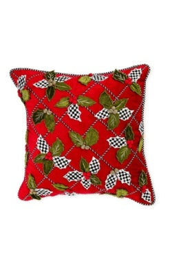 Holly Lattice Throw Pillow