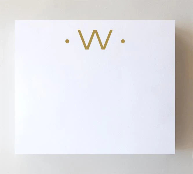 Large Gold Foil Initial Notepads