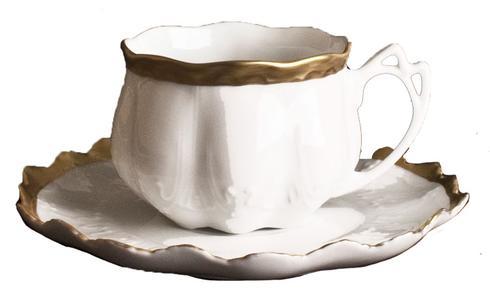 Anna's Golden Patina Tea Cup and Saucer