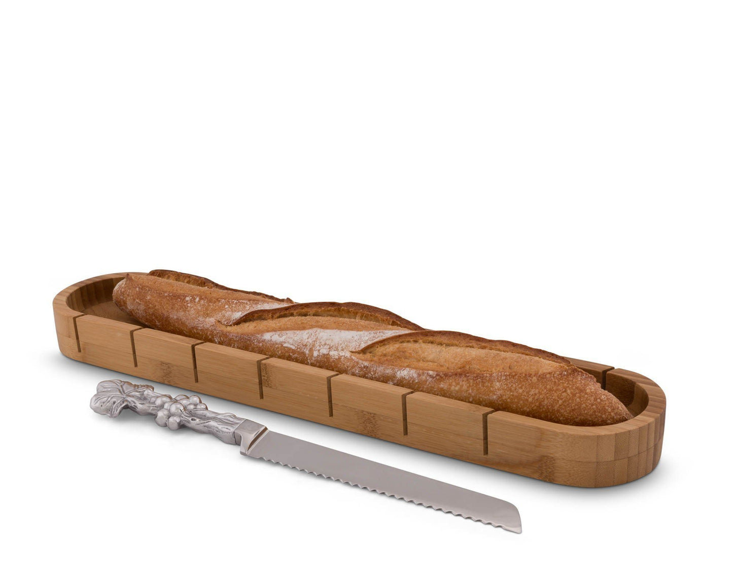 Baguette Board with Grape Bread Knife